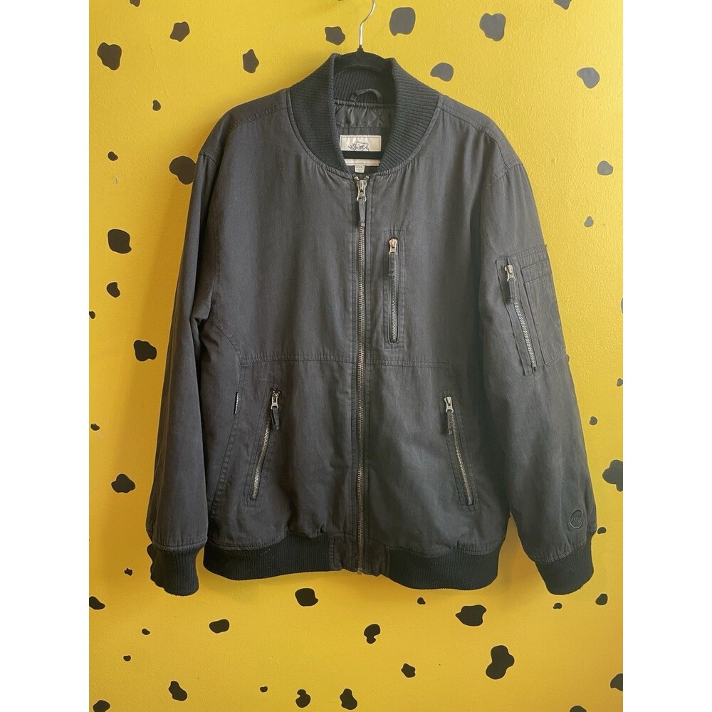 Vintage Ecko Unltd Mens Black Bomber Jacket Streetwear Y2K Grunge Coat Size 2XL